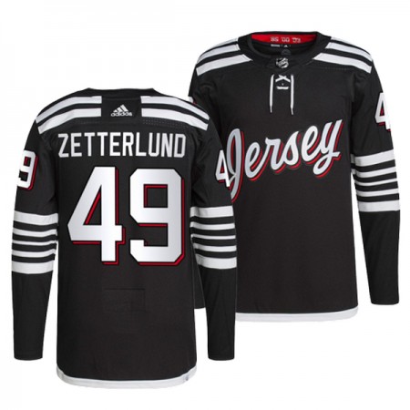 New Jersey Devils Dresy Fabian Zetterlund 49 Adidas Černá Třetí Authentic - Pánské